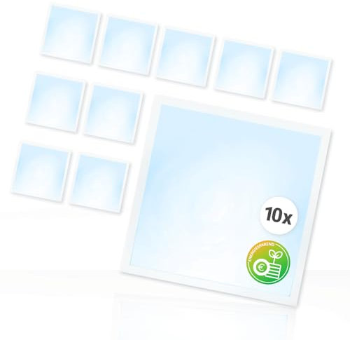 Xtend EcoLight 10x LED Panel 62x62cm 6000K Tageslichtweiß 25W Rasterleuchte 3500lm flimmerfrei energieeffizent LED Deckenleuchte BLe2.0
