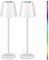 WUYOR 2 Stück Dimmbare Tischlampe Kabellose, Wiederaufladbar 3000K Farbtemperaturen und 7 RGB-Farben Tischleuchte mit USB-C, LED Wiederaufladbar Akku für Outdoor Indoor, Wasserdichte, 5500mAh Weiß
