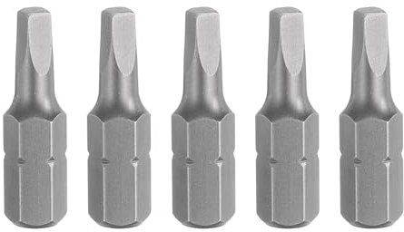sourcing map 5pcs Square Screwdriver Bit R2 1/4 Hex Shank 25mm/1 Length Magnetic 4 Point Hex Bits S2 Steel Industrial Grade Electric Screw Driver Bit 4.5mm Rod