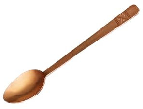 Cuchara de cobre 100% puro, cuchara de cobre oriental forjado a mano de 6.5 pulgadas, adecuada para comedor en casa, restaurantes, postres, pasteles, helados (1)