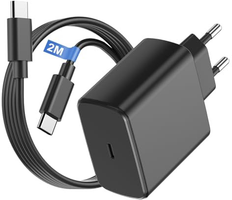 Cargador Samsung Carga Rapida,45W Cargador USB C Carga Rapida con 2M Cable USB C para Samsung Galaxy S25 Ultra/S24/S23/S22/S21/S20+/Note 20/10/A73/A53/A52,Enchufe USB Charger Tipo C