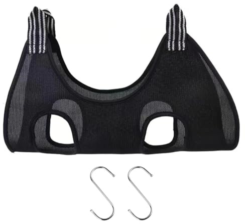 ZEACCT 1 Piece Breathable Pet Grooming Hammock | Adjustable Hanging Sling for Dog & Cat Nail Trimming & Bathing | Durable Grooming Harness Helper, Suitable for Small Pets, Black