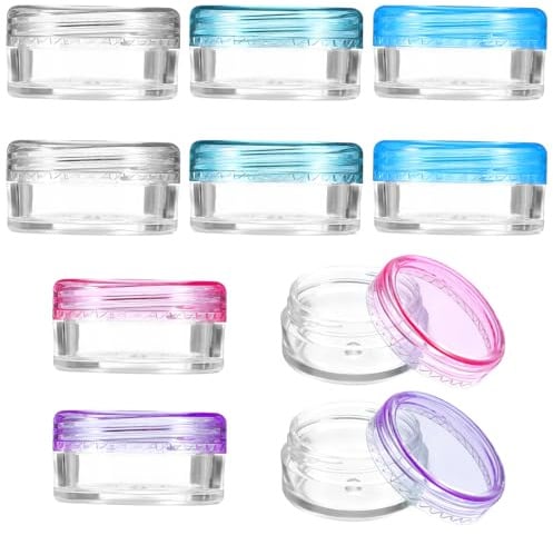HJZHII 10 Stück 5g Kleine Dosen Mit Deckel Plastik, Creme Behälter Transparente Leer Döschen Cremedose Mini Dosen Kosmetik Dosen Kosmetikbehälter Lippenbalsam Döschen Lippenbalsam Behälter