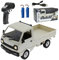 Funwetrike WPL D12 Mini Truck, 1/16 Skala 2.4Ghz RC Racing Drift Car für Erwachsene, Mittelmotor Heckantrieb, Gas & Lenkung Control Cargo Truck Van mit Led - Weiß