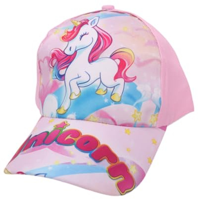 HSIXHAF 1 PCS Mädchen Baseballkappe Verstellbarer Kinder Snapback Trucker Cap Baumwolle Mädchen Baseball Mütze Sonnenhut, Laufendes Einhorn