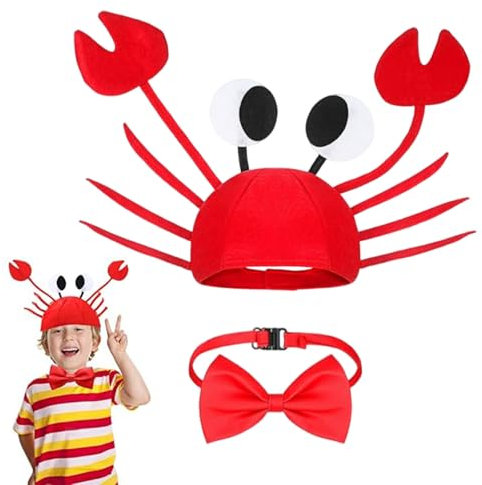 dinghaole 2 Stück Krabben Hüte Kinder Erwachsenen, Partyhut Lustige Hüte für Kinder Erwachsene, Krabbenhut für Karneval Cosplay Ostern Halloween Party Dekoration Kostüm Zubehör