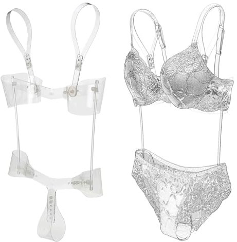 Unterwäsche Kleiderbügel Abnehmbare Einstellung Schaufensterpuppe Bademode Kleiderständer Transparenz Acryl Material Brüste Bügel for Die Anzeige Von Kleidung, Aufbewahrung, Fotografie, Boutique(32cm/