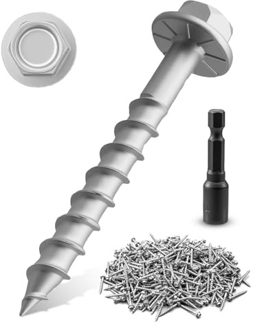 500PCS SD Connector Screws, 9 x 1-1/2 Heavy-Duty Joist Hanger Screws for Wood Framing Decking Connections, 1/4 Hex Head Mechanical Galvanized