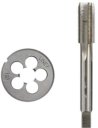 PFXNGMS 2pcs UNEF UNF UNC Thread Tap and Die Set for Metal Working HSS Machine Hand Tap Drill Bit Imperia-l Tap and Die Screw Tap(2pcs UNEF 1l2-28)