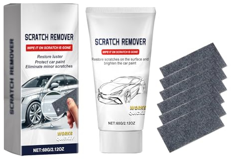 KOAHDE Kit de Pasta de Reparación de Arañazos de Coche,Crema Reparadora de Rayones,Quita Arañazos Coche,60G+Nanotela 6pcs,para Reparar Arañazos y Pulidos de Pintura de Automóviles