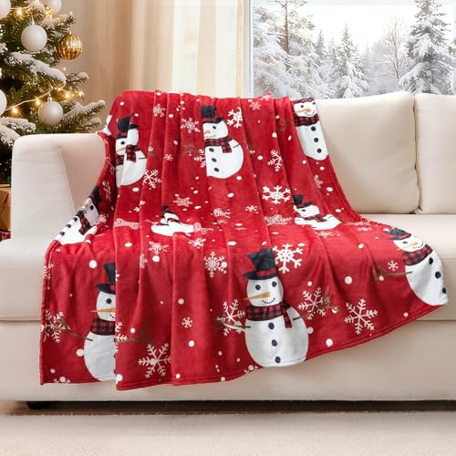 JOTOM Weihnachten Kuscheldecke, Flauschig Weihnachtsdecke 130x150cm, Warm Wohndecke Sofaüberwurf Decke für drinnen, draußen Couchdecke Sofadecke Weihnachtsdeko