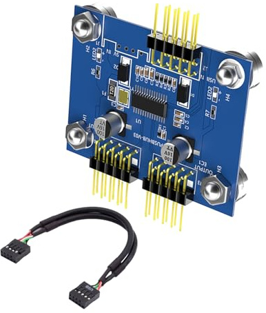 Adaptador interno doble USB 2.0 de 9 pines con chip amplificador, compatible con computadoras, actualizaciones de trabajo, placas base, expansor de puerto USB