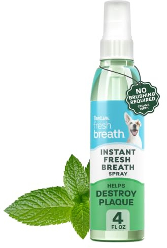 Fresh Breath by TropiClean Oral Care Spray for Pets - No Brushing Required - 118 ml