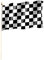 Stockflagge ZIELFLAGGE/AUTORENNEN/START ZIEL/RENNEN Flagge/Fahne ca. 30 x 45 cm mit ca. 60cm Stab/Stock in Weiß, Schwarz, Polyester, wetterbeständig für Autorennensportler, Teams und Organisatoren