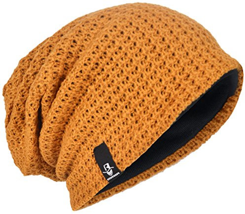 Herren bergröße Beanie Slouch Schädel Kappe Stricken Winter Strickmütze B08 (Ingwer), Ginger, L