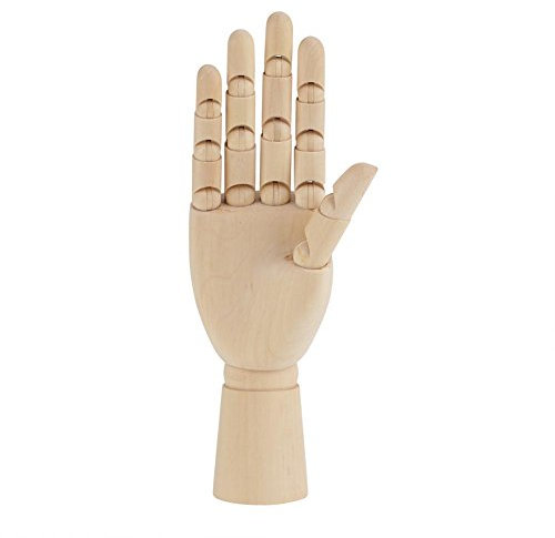 Handmodell aus Holz, Mannequin Hand Flexibel Bewegliche Finger, Ideal für Kunst, Zeichnen, Skizzieren, Malen (2)