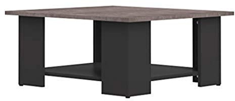 Temahome Square 67x67 Couchtisch, Nero E Effetto Cemento, 89 x 67 x 30,5 cm