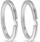 Gimars Lot de 30 anneaux de porte-clés plats en acier inoxydable de 30 mm pour voiture, maison, accessoires de clés, Argenté