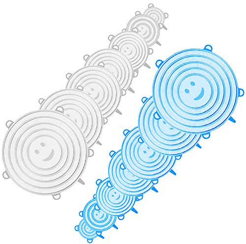 DI ORO® - Coperchi elastici in silicone - Riutilizzabili per la conservazione degli alimenti per ciotole e contenitori – Varietà di dimensioni - Facili da pulire e lavabili in lavastoviglie