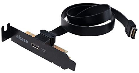 Akasa Low Profile PCI Bracket Kabel mit USB 3.1 Gen 2 Typ-C | USB-Port-Karten | 10 Gb/s | SuperSpeed+ | 50 cm | AK-CBUB37-50L