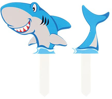 CULPITT Shark Pic Cake Topper, 2 Stück, Gummipaste Kuchendekorationen für Geburtstagstorte, bunter zeitsparender Topper, mehrfarbig, 21363