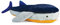 Histoire d'ours PlüschtierTrésors Meeresbär Hai blau XXL 80 cm
