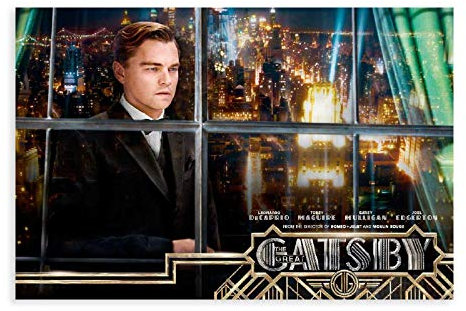 Filmposter The Great Gatsby 6, Leinwand-Poster, Schlafzimmer, Dekoration, Sport, Landschaft, Büro, Raumdekoration, Geschenk, 30 x 45 cm, ohne Rahmen