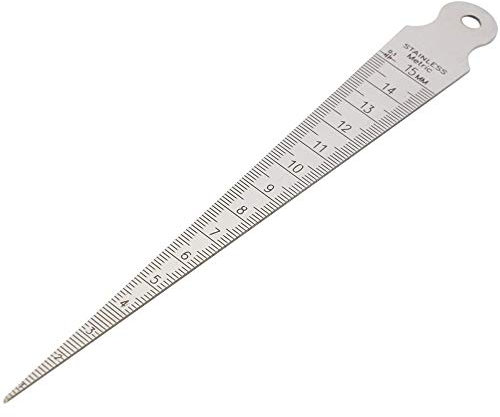 ANCLLO 0-15 mm Calibre Cónico de Acero Inoxidable, Calibre de Espesores, Calibre de Soldadura, Palpador de Cuña, Herramienta de Inspección de Medición de Huecos, Rectificado Fino para Medición Cónica
