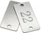 Stainless Steel Rectangle Numbered Tags Metal Number Tags with Two Holes (1-25)