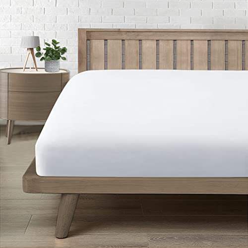 Spannbettlaken 180x200cm, Bettlaken 180x200 bis 30cm - Oeko-Tex Zertifiziert - Premium 100% Mikrofaser Weiches Spannbetttuch Leintuch Ganzjährig - Weiß