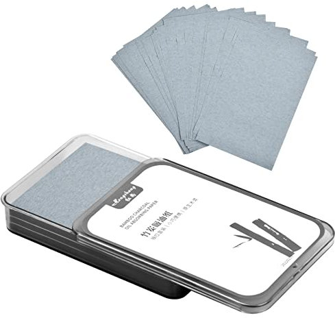 300 Blätter Öl Löschpapier Gesicht, Öl Absorbierendes Papier, Natürliches Gesichtsöl-Löschpapier, Weiches Öl Blotting Paper Löschpapier für Frauen Männer (BambusKohle)