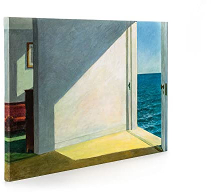 ShopArt - Quadro Vernice Effetto Pennellate Hopper Rooms by the Sea (Stanze sul Mare) - Stampa Fine Art su tela Canvas Alta Definizione (cm 50 x 70)