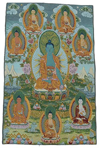 CYXZX Seidenstickerei, Tibetischer Thangka-Buddhismus, Medizin-Buddha, Wandbehang Für Heimdekoration, Wandteppich, Meditation (Size : 60x90cm(23x35inch))