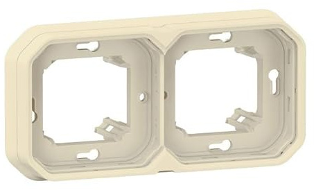 plaque d'encastrement - 2 postes - horizontal ou vertical - beige - legrand plexo 069853l