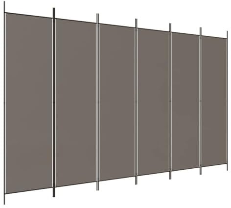 vidaXL Paravent 6-TLG. Raumtrenner Raumteiler Trennwand Umkleide Sichtschutz Spanische Wand Wohnzimmer Schlafzimmer Anthrazit 300x200cm Stoff