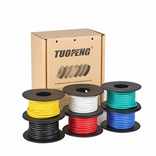 16awg Flexible Silicone Wire, 16 Gauge, 6 Colors 15ft Each