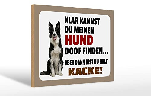 FEMER Holzschild Spruch 30x20cm klar Kannst du Hund doof Finden