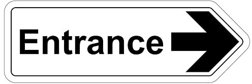 VSafety, cartello di sicurezza a forma di freccia d'ingresso a destra, 300 x 100 cm, vinile autoadesivo