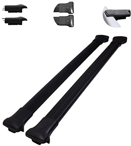 Axenture Roof Racks Cross Bars Compatible For Dacia Duster 2014-2017 Crossbars for Convenient Roof Cargo Aluminium Racks Rail Set 2 Pieces Black