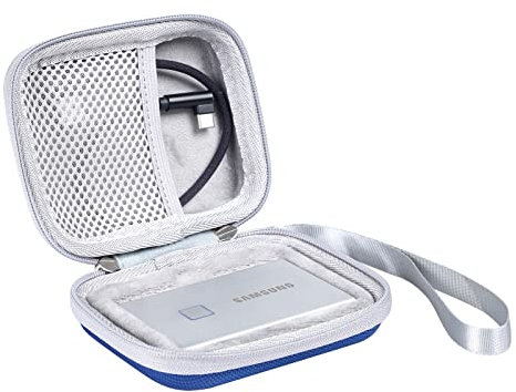 WERICO Coque rigide pour Samsung T7 Touch/T7 portable SSD 500 Go 1 To 2 To (bleu)