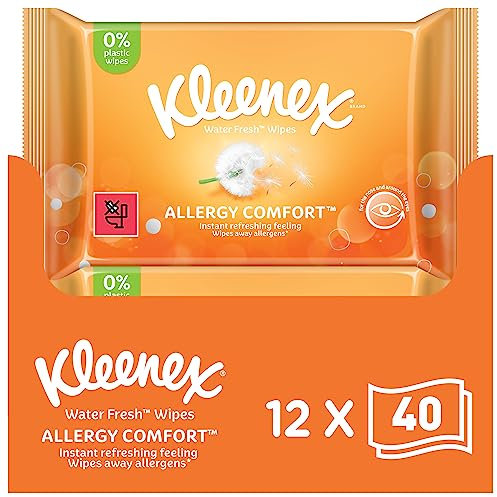 Kleenex® Water Fresh™ Wipes Allergy Comfort™ - Textured fabric to wipe away allergens - 40 wipes x 12 packs