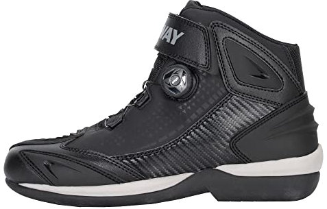 FAST WAY City 1 Motorrad Schuhe Herren & Damen, CE Zertifizierte Motorradschuhe, Motorradstiefel mit Schnürrad, Motorrad Stiefel mit TPU Schleifkante & Schalthebelverstärkung, Größe 45