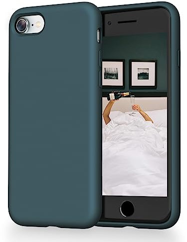 OitiYaa Liquid Silicone Case Compatible with iPhone SE 3/2 (2022/2020), iPhone 8/7 Case, 4.7 Inch, Soft Ultra Slim Protective Shockproof Phone Case with Anti-Scratch Microfiber Lining,Teal