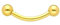 OTHER Piercing Augenbrauen Banane Titan Curved Barbell Piercing Lippenpiercing Augenbrauenpiercing Damen Herren Labret Septum Ring Helix Rook Ohr Schmuck Piercings Gold 1,2x8x2,5 mm