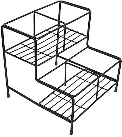 OKUMEYR Distributeur de Sirop Organisateur de Sirop de Café Support Métallique Porte-bouteille Présentoir de Vinaigrette Support de Rangement Multicouche pour Cuisine