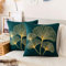 ETOLISHOP 2er Set Kissenbezug 40x40cm Kissenbezüge Ginkgo Biloba Samt Kissenbezüge Blau Dunkelgrün Kissenbezug Soft Cosy Kissen Bezüge Deko Moderne Dekokissen Sofakissen Zierkissenbezug für Sofa