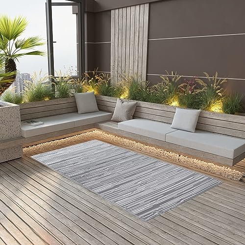 vidaXL Outdoor Teppich grau 80x150 cm PP