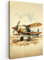 MuchoWow© Impression sur Toile Peinture 40x60 cm Tableau Mural Decoration Salon Reproductions de Tableaux Murale Moderne Vintage - Avion - Eau - Beige - Véhicule