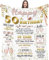 EIMOPE 50th Birthday Blanket for Women, Happy 50th Decorations, Turning 50 Gift Blanket