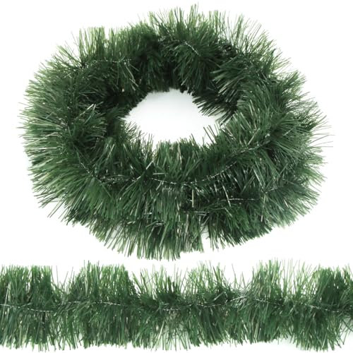 Bluelves Weihnachtsgirlande grün 10 Meter,Tannengirlande Weihnachtsgirlande für Weihnachtsdeko Aussen Innen, Künstliche Tannenzweige für Außen,Treppe,Türwand,Treppengriffe – 10 m